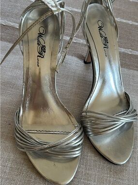 Wild Rose Silver Strappy High Heel Sandals